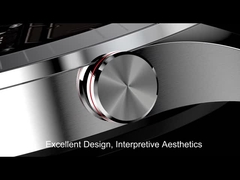 Pria Bisnis Smartwatch Dengan BT Memanggil Rtl8763ew Silikon Paduan Seng Hitam