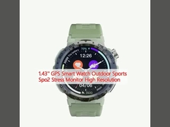 1.43 '' GPS Smart Watch Olahraga Outdoor Spo2 Stress Monitor Resolusi tinggi